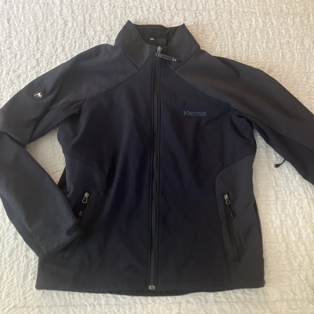 Marmot Jacket Mens Large Black Windstopper Softshell Full Zip Hiking - Picture 2 of 12